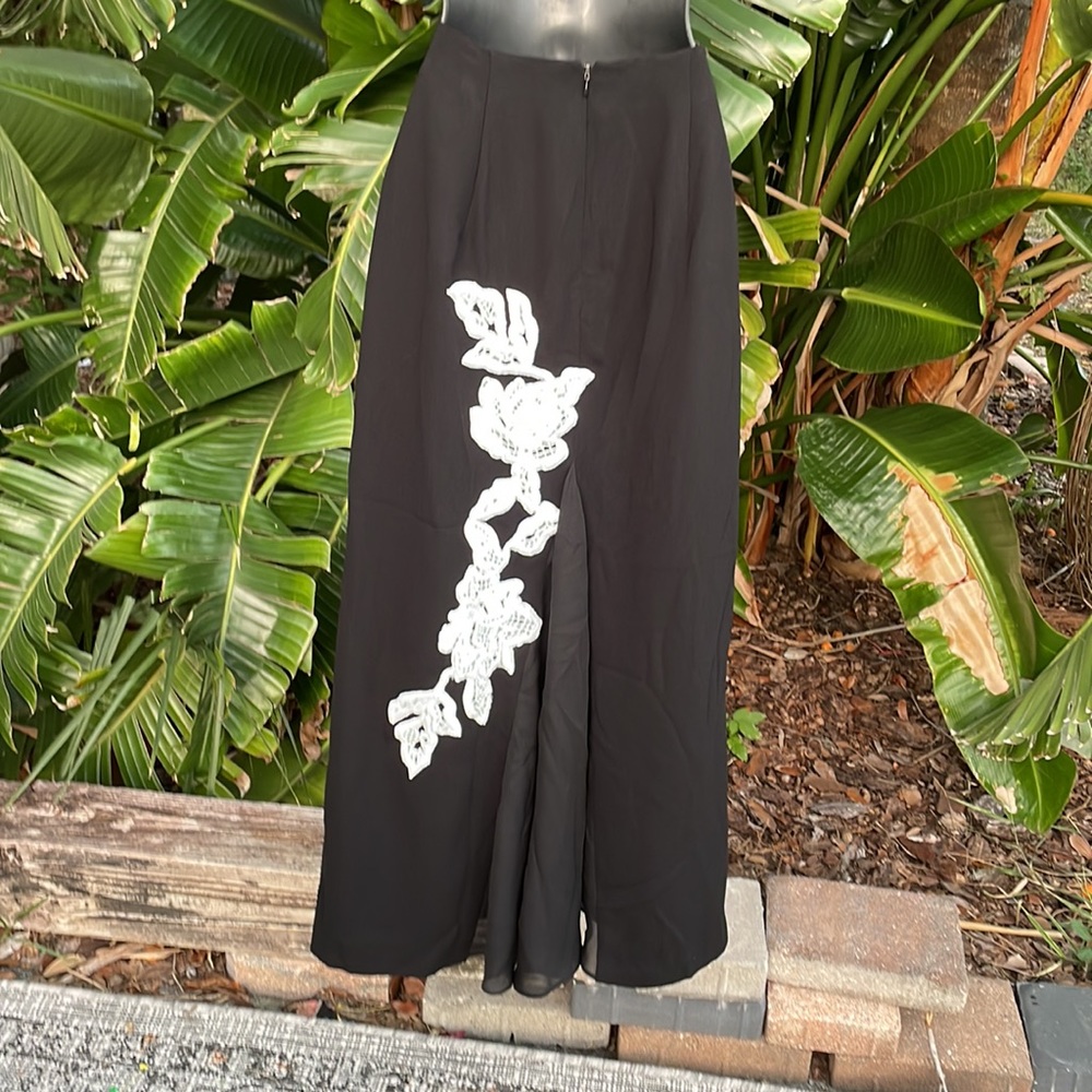 Together black and white trumpet maxi skirt